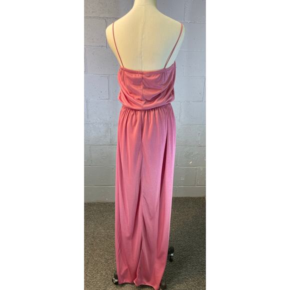 Vtg 70s Dusty Rose Pink Dress Duster 2 Piece Set Prairie Dress Prom Formal SM MD - Picture 9 of 10